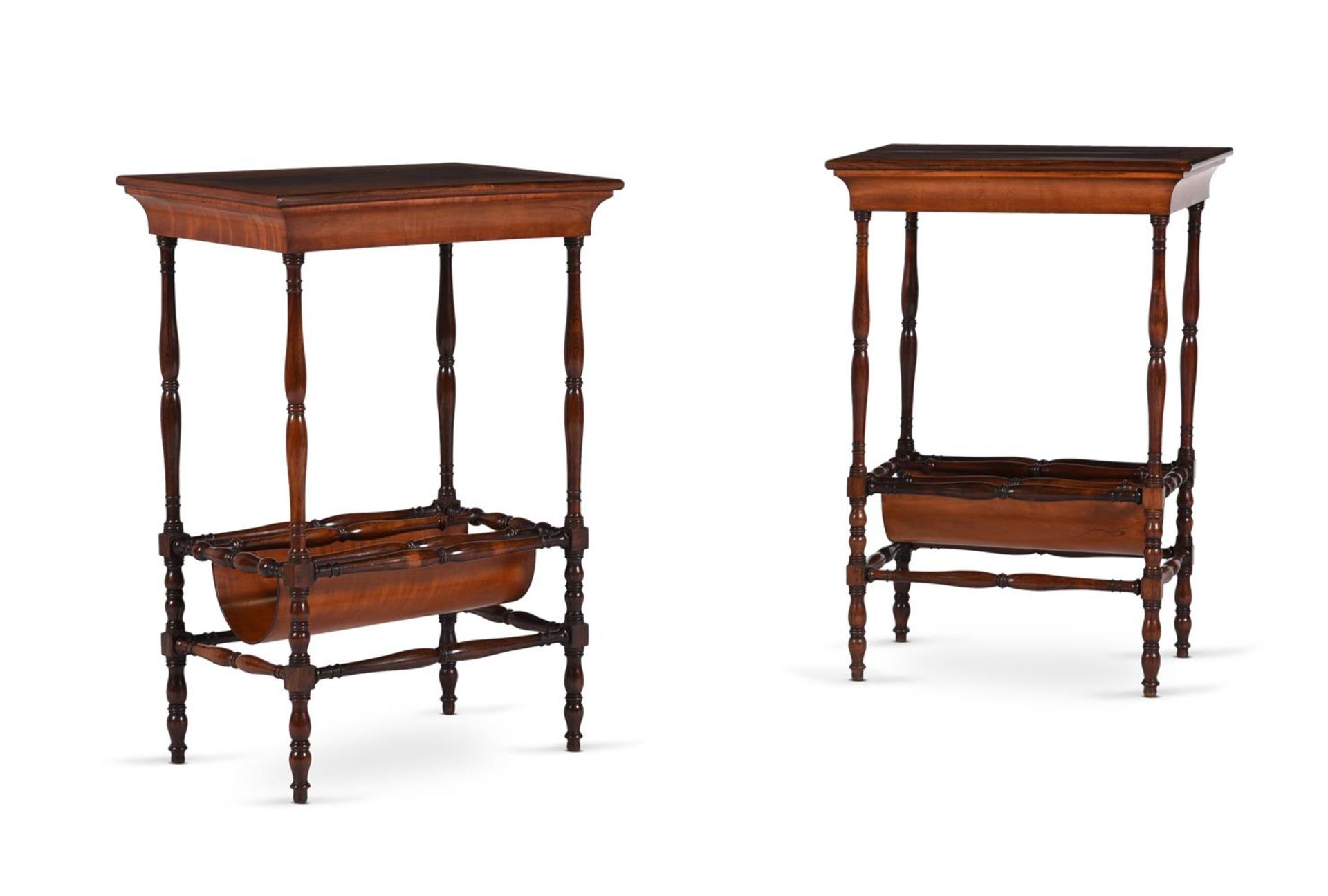 Y A PAIR OF GEORGE IV ROSEWOOD AND SATINWOOD BANDED OCCASIONAL TABLES, ATTRIBUTED TO GILLOWS