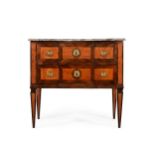 Y AN ITALIAN ROSEWOOD AND MARBLE COMMODE, LATE 18TH CENTURY