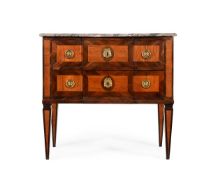 Y AN ITALIAN ROSEWOOD AND MARBLE COMMODE, LATE 18TH CENTURY