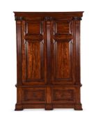 Y A MAHOGANY PANELLED CUPBOARD OR CLOTHES PRESS, SCOTTISH, SECOND QUARTER 19TH CENTURY