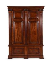 Y A MAHOGANY PANELLED CUPBOARD OR CLOTHES PRESS, SCOTTISH, SECOND QUARTER 19TH CENTURY