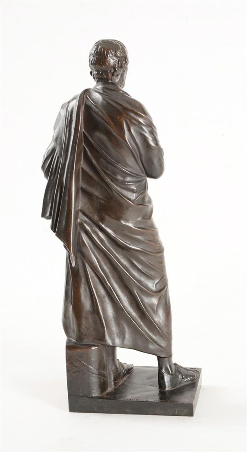 AFTER THE ANTIQUE, A BRONZE FIGURE OF ARISTIDES, FRENCH, LATE 19TH CENTURY - Image 3 of 6