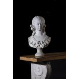 A MARBLE BUST OF A YOUNG WOMAN, IN THE LOUIS XVI MANNER, 19TH CENTURY