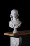 A MARBLE BUST OF A YOUNG WOMAN, IN THE LOUIS XVI MANNER, 19TH CENTURY