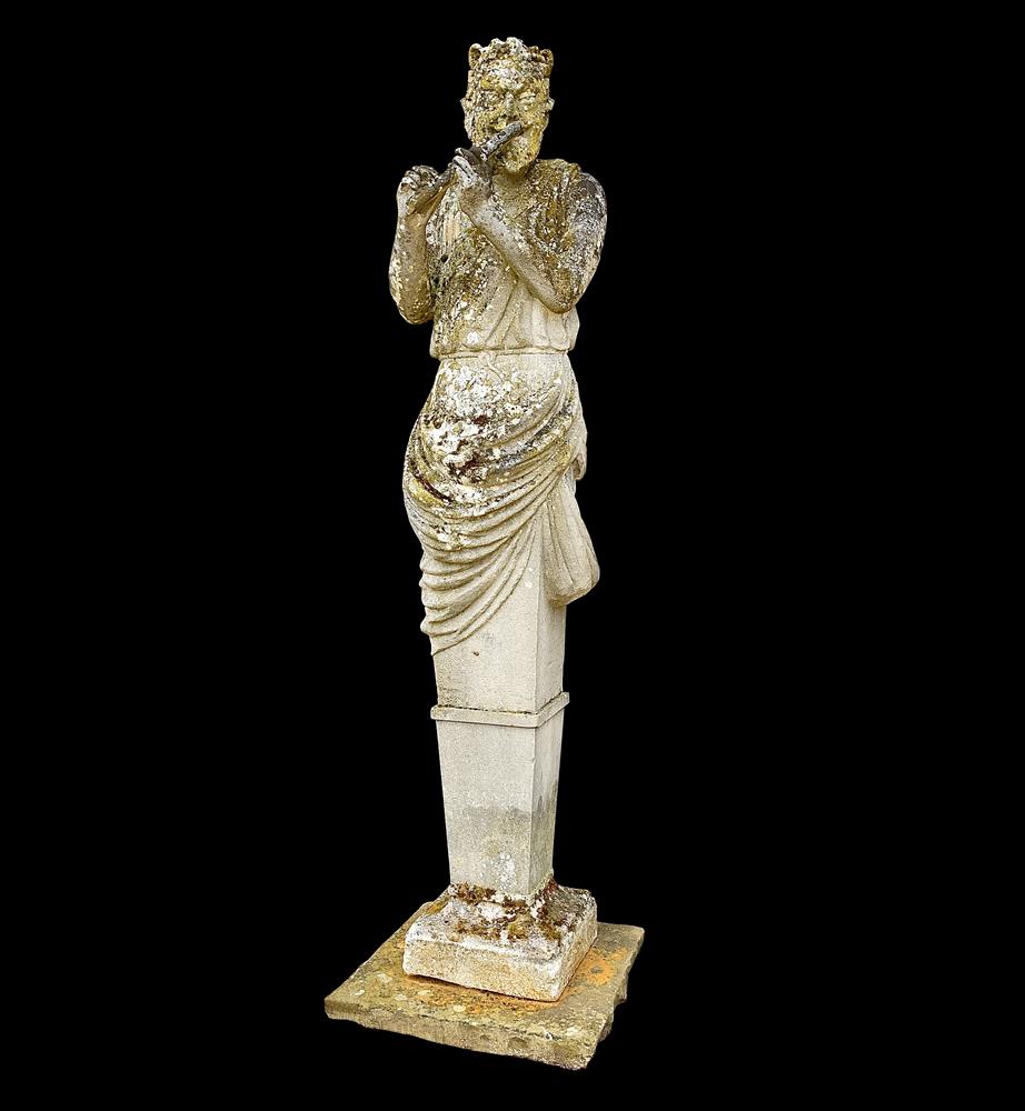 A CARVED PORTLAND STONE TERM STATUE OF PAN, LATE 19TH CENTURY - Bild 2 aus 6