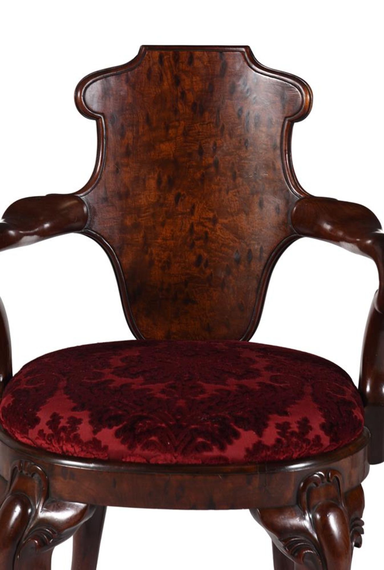 A PAIR OF WILLIAM IV MAHOGANY AND 'PLUM PUDDING' MAHOGANY ARMCHAIRS, ATTRIBUTED TO GILLOWS - Image 4 of 6