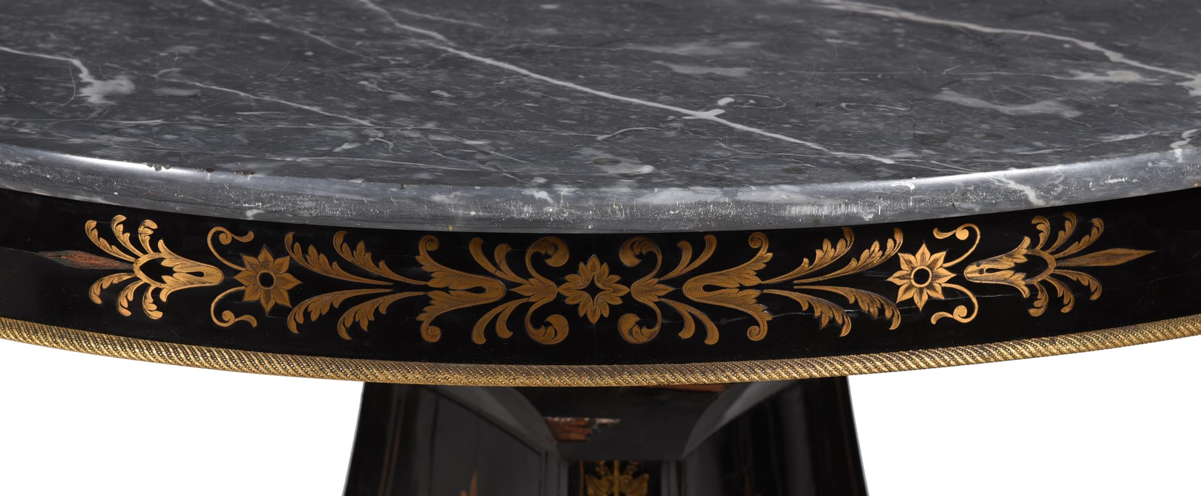 Y A LOUIS PHILIPPE EBONY AND BRASS MARQUETRY CENTRE TABLE, SECOND QUARTER 19TH CENTURY - Image 2 of 5