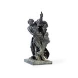 AFTER JACQUES BOUSSEAU (FRENCH, 1681-1740), A LARGE BRONZE FIGURE 'ULYSSES STRINGING HIS BOW'