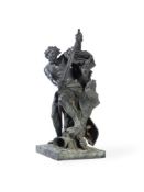 AFTER JACQUES BOUSSEAU (FRENCH, 1681-1740), A LARGE BRONZE FIGURE 'ULYSSES STRINGING HIS BOW'