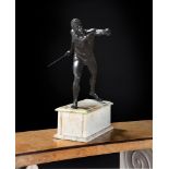AFTER THE ANTIQUE, A BRONZE FIGURE OF THE BORGHESE GLADIATOR, ITALIAN