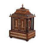 Y A GEORGE IV ROSEWOOD AND IVORY MARQUETRY TABLE CABINET, CIRCA 1830