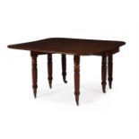 A GEORGE IV MAHOGANY CONCERTINA EXTENDING DINING TABLE, CIRCA 1825