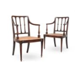 A PAIR OF GEORGE III MAHOGANY ARMCHAIRS, CIRCA 1795