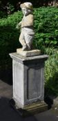 A CARVED STONE FIGURE OF A MAN, POSSIBLY LATE 18TH CENTURY DUTCH