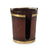 A GEORGE III MAHOGANY AND BRASS BOUND PLATE BUCKET, SECOND HALF 18TH CENTURY