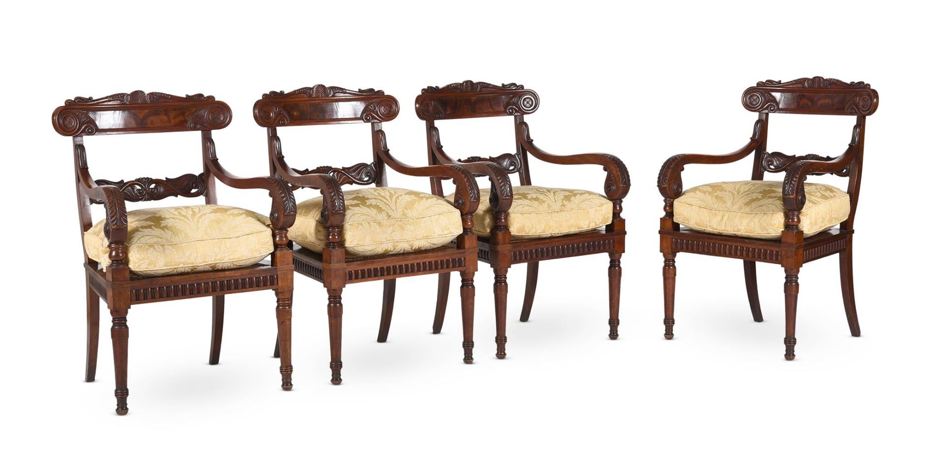 A SET OF FOUR WILLIAM IV MAHOGANY ARMCHAIRS, IN THE MANNER OF GILLOWS, CIRCA 1835 - Image 2 of 9