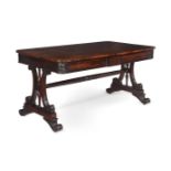 Y A GEORGE IV ROSEWOOD LIBRARY TABLE, IN THE MANNER OF GILLOWS, CIRCA 1825