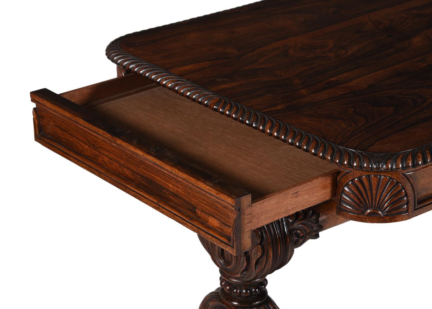 Y A WILLIAM IV ROSEWOOD LIBRARY TABLE, ATTRIBUTED TO GILLOWS, CIRCA 1835 - Image 8 of 9