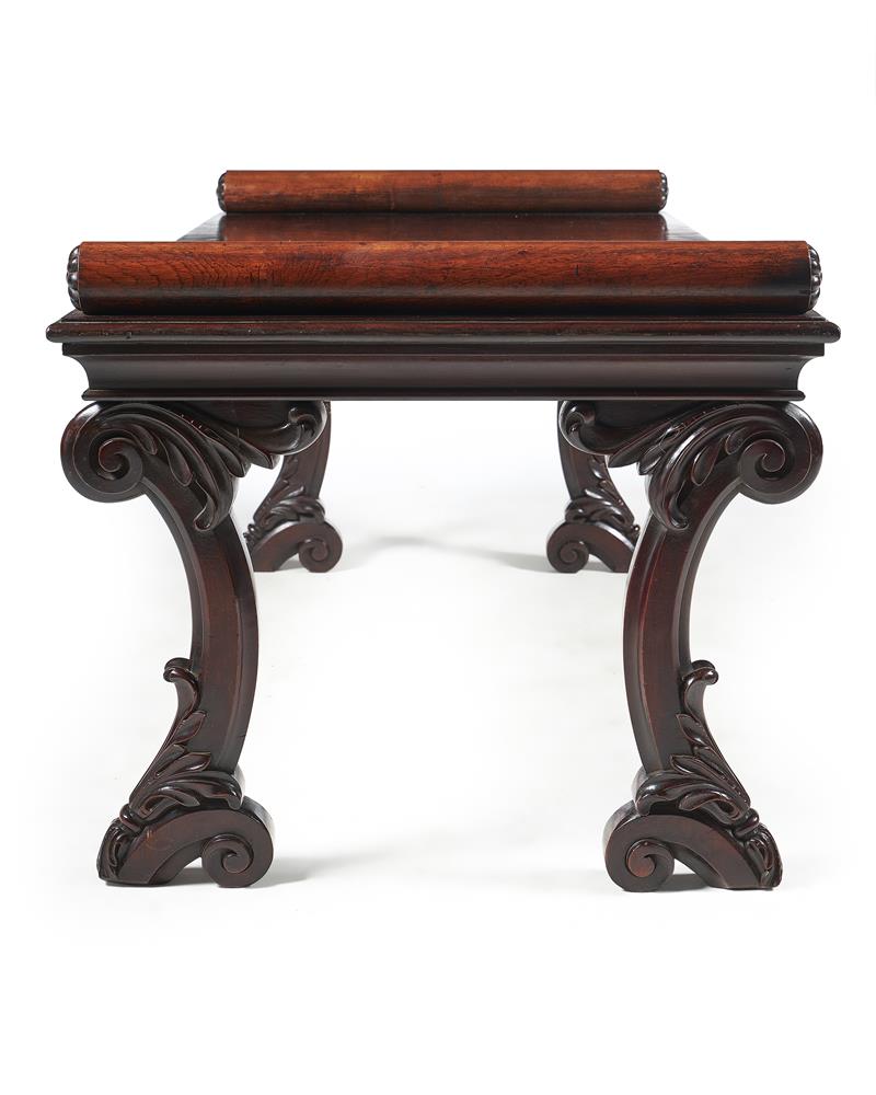 A MAHOGANY AND SIMULATED ROSEWOOD HALL SEAT, FIRST HALF 19TH CENTURY AND LATER - Image 2 of 2