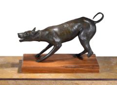 AFTER THE ANTIQUE, A BRONZE FIGURE OF A DOG