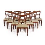 A SET OF TWENTY-FOUR GEORGE IV MAHOGANY DINING CHAIRS, BY GILLOWS, CIRCA 1830