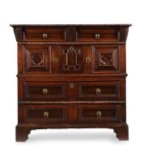 A CHARLES II OAK AND SNAKEWOOD CHEST OF DRAWERS, CIRCA 1670