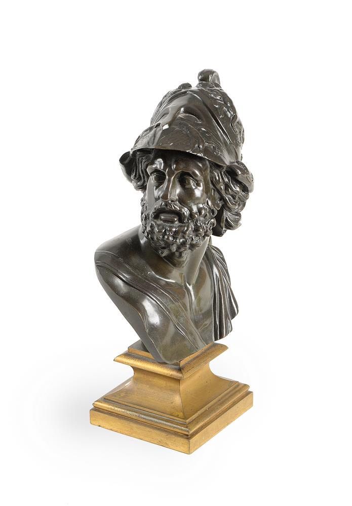 A BRONZE BUST OF MENELAUS FRENCH, LATE 19TH CENTURY