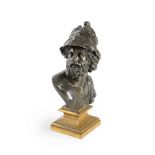 A BRONZE BUST OF MENELAUS FRENCH, LATE 19TH CENTURY