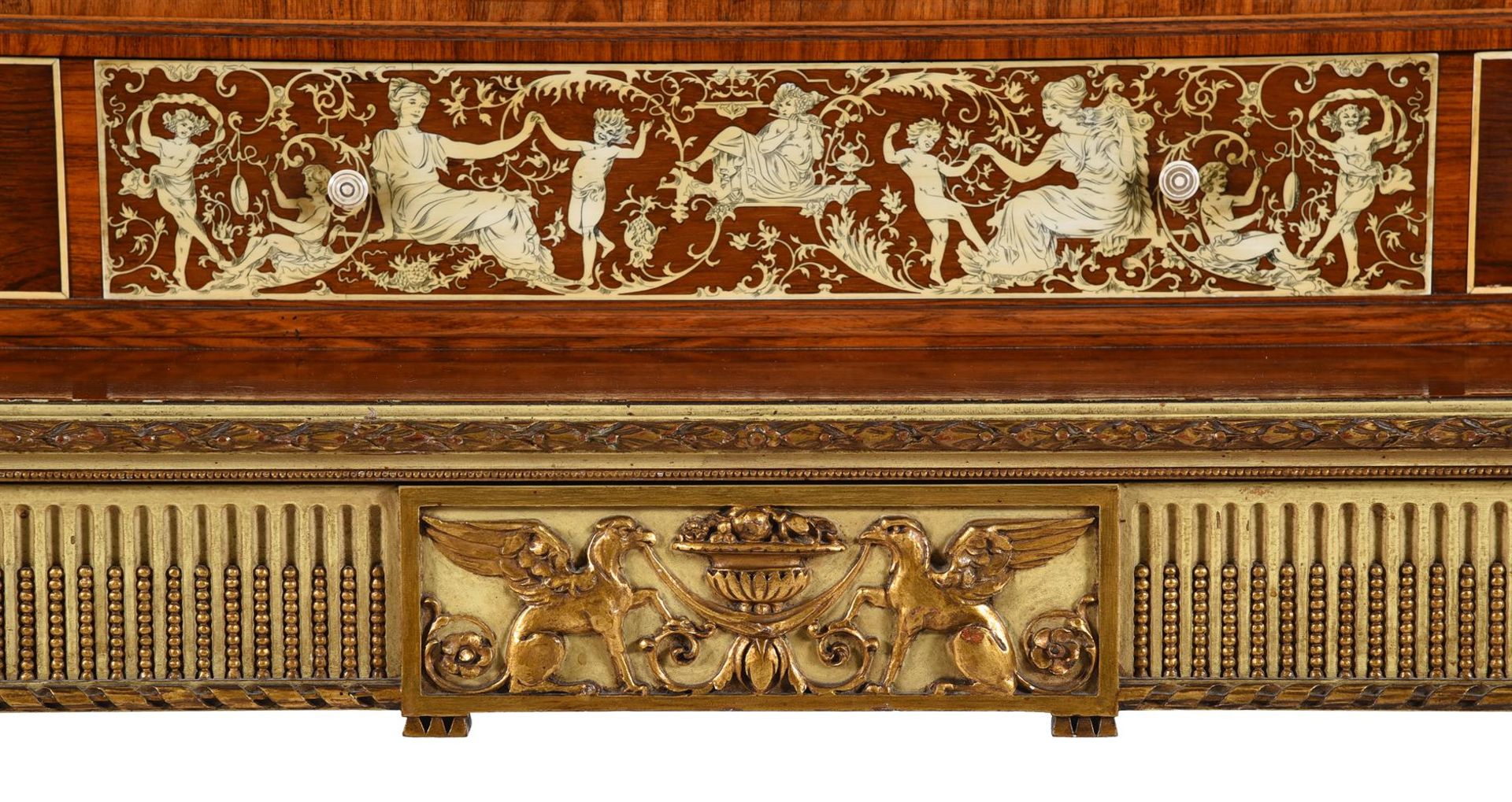 Y A ROSEWOOD AND IVORY MARQUETRY DECORATED SIDE CABINET, ATTRIBUTED TO COLLINSON & LOCK - Bild 4 aus 10