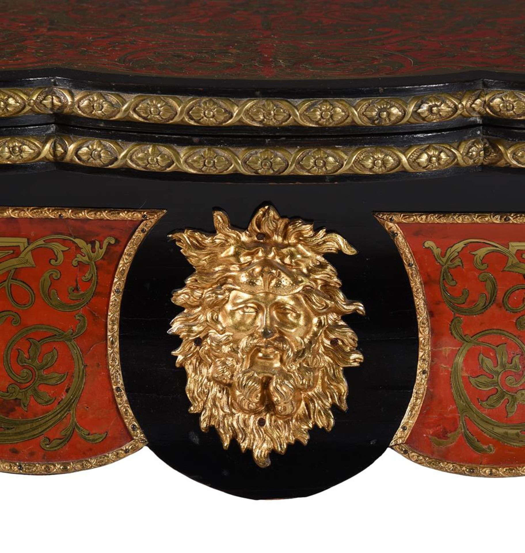 Y A PAIR OF NAPOLEON III SCARLET TORTOISESHELL & BRASS MARQUETRY CARD TABLES - Image 2 of 9
