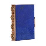 A LATE 19TH CENTURY GOLD AND LAPIS LAZULI NOTEBOOK