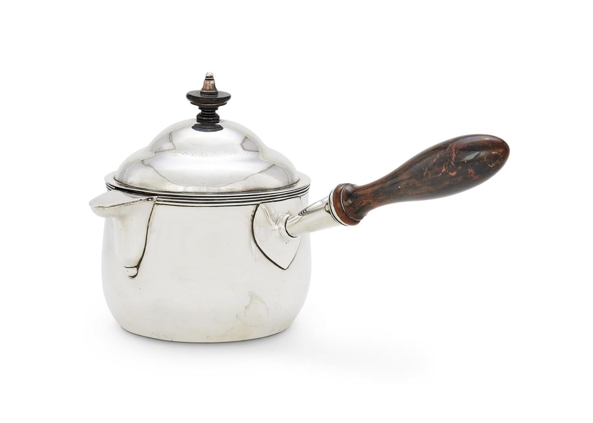 AN INDIAN COLONIAL SILVER LARGE MILK PAN