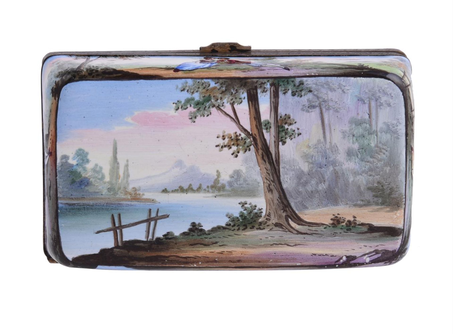 A STAFFORDSHIRE ENAMEL RECTANGULAR BOX AND HINGED COVER - Image 7 of 10