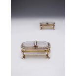 A PAIR OF GEORGE III SILVER GILT TABLE SPICE BOXES