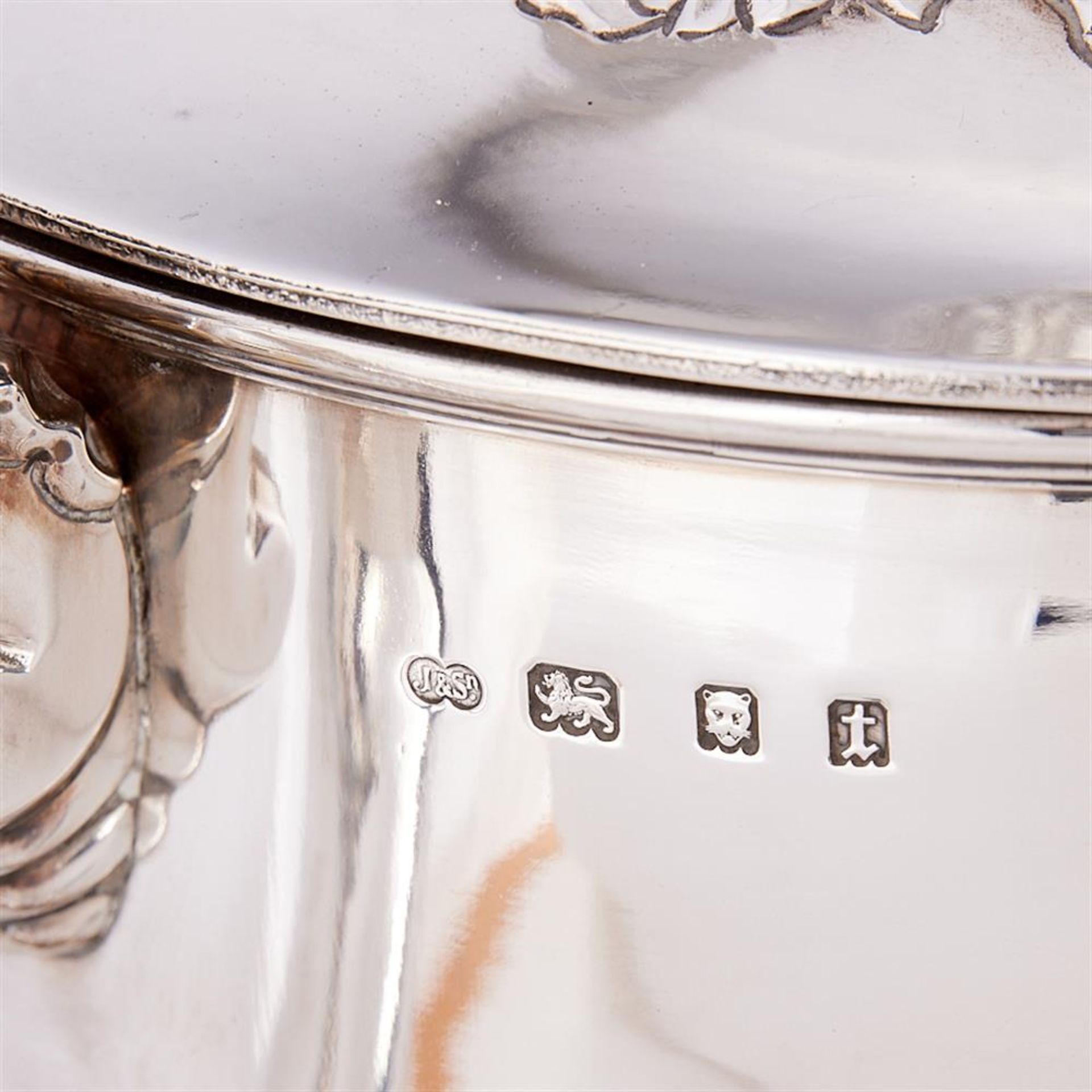 A SILVER TWIN HANDLED CUP AND COVER - Image 2 of 2