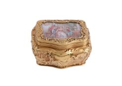 A 19TH CENTURY FRENCH GOLD AND ENAMEL BOX