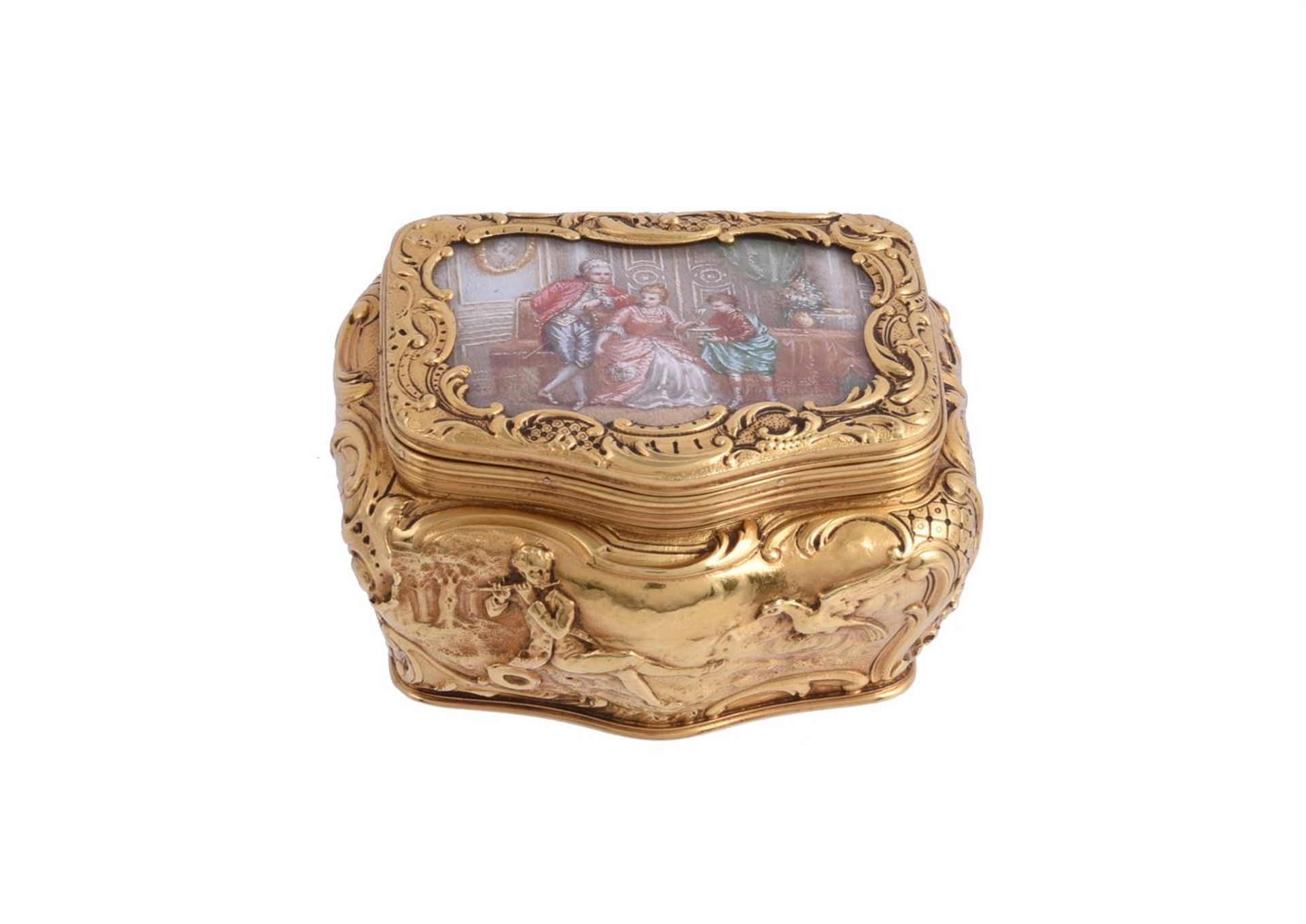 A 19TH CENTURY FRENCH GOLD AND ENAMEL BOX