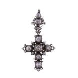 AN 18TH CENTURY IBERIAN DIAMOND CROSS PENDANT