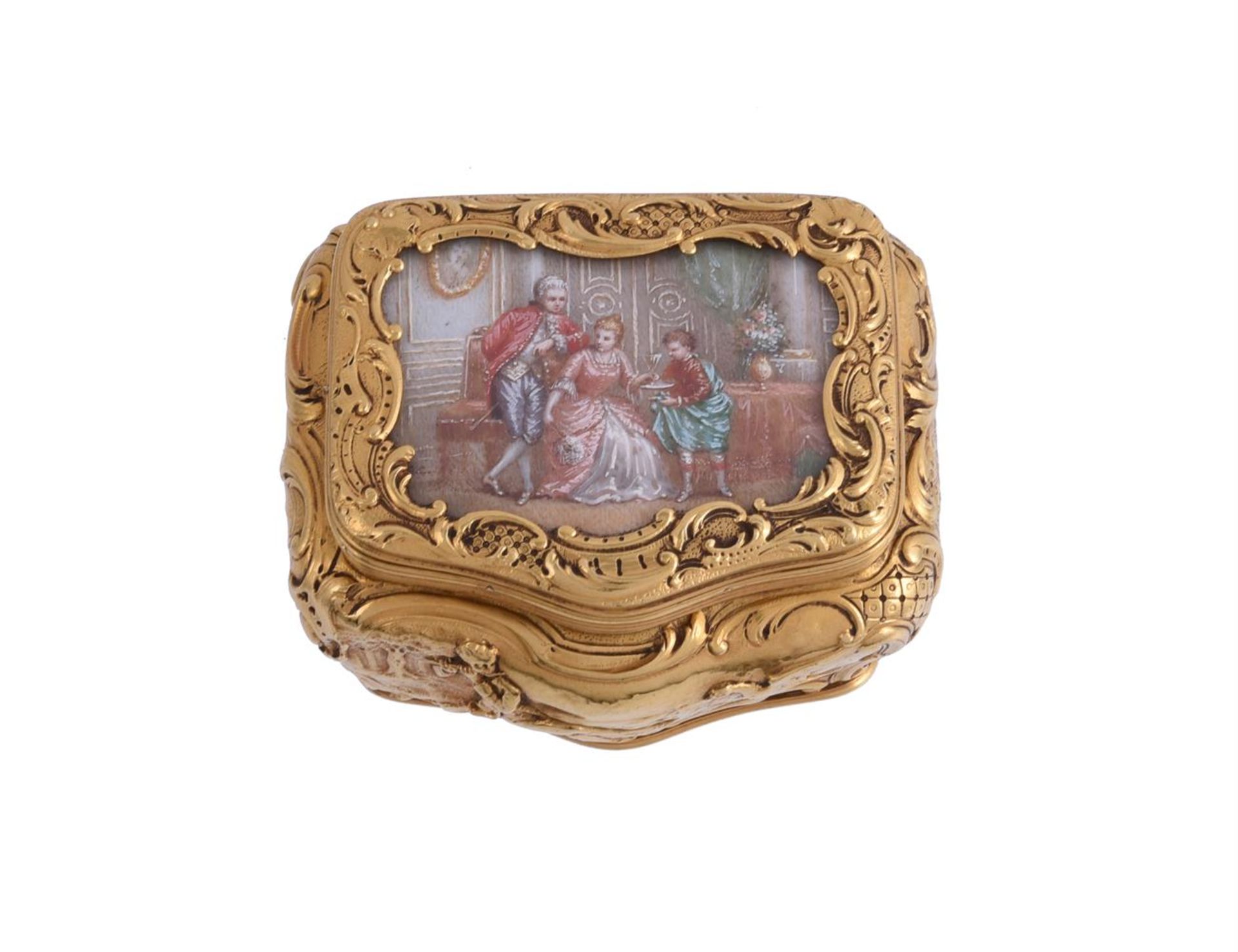 A 19TH CENTURY FRENCH GOLD AND ENAMEL BOX - Bild 2 aus 5