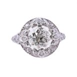 A 1930S/1940S DIAMOND SINGLE STONE RING