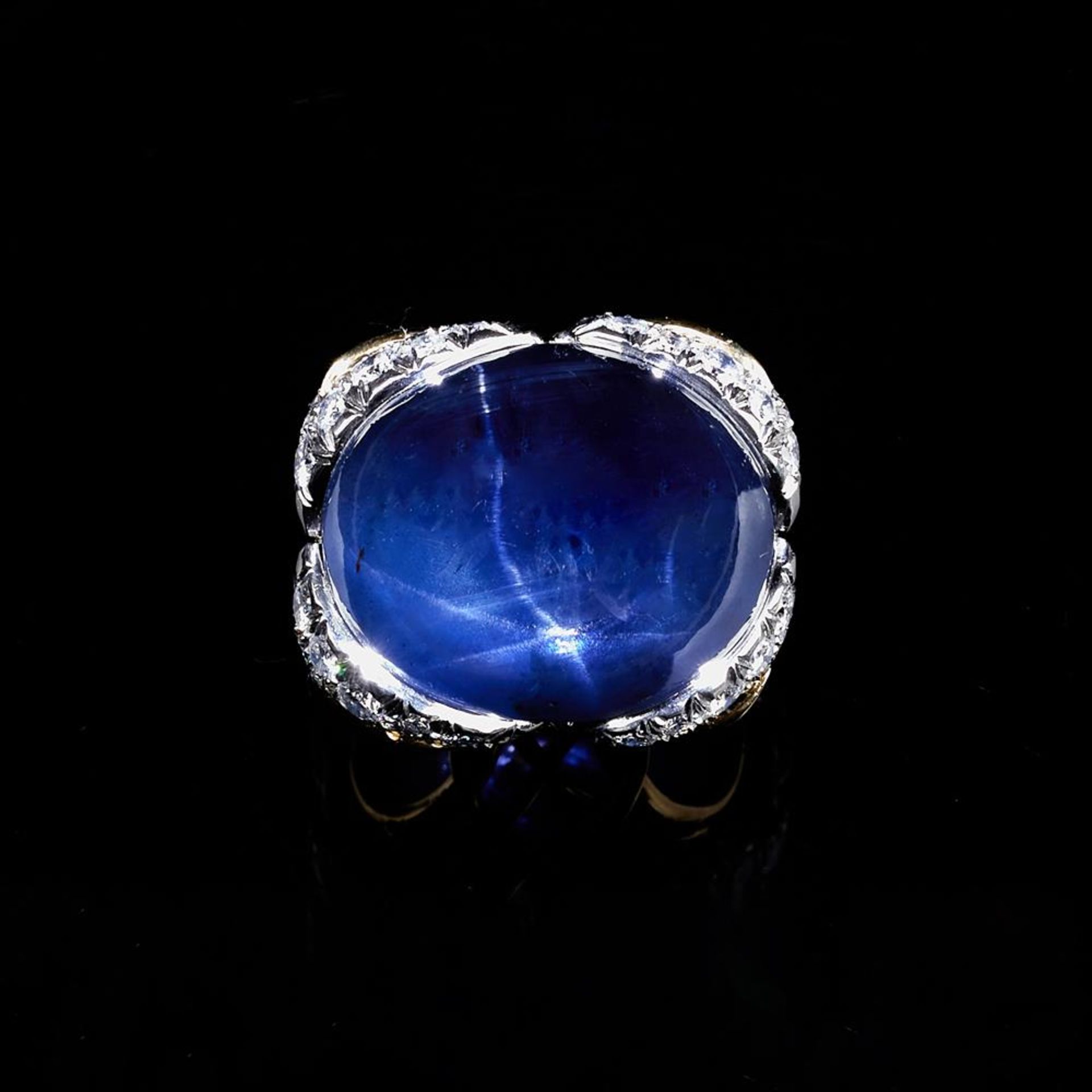 TIFFANY & CO., JEAN SCHLUMBERGER, A STAR SAPPHIRE AND DIAMOND DRESS RING, SRI LANKA, NO HEAT - Image 4 of 5