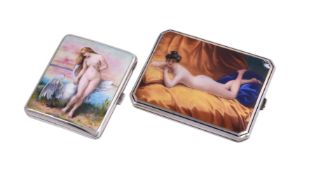 AN AUSTRO-HUNGARIAN SILVER AND ENAMEL CIGARETTE CASE
