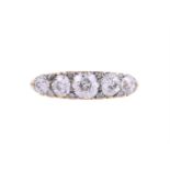 A LATE VICTORIAN FIVE STONE DIAMOND RING CIRCA 1900