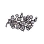 A VICTORIAN DIAMOND IVY BROOCH CIRCA 1880