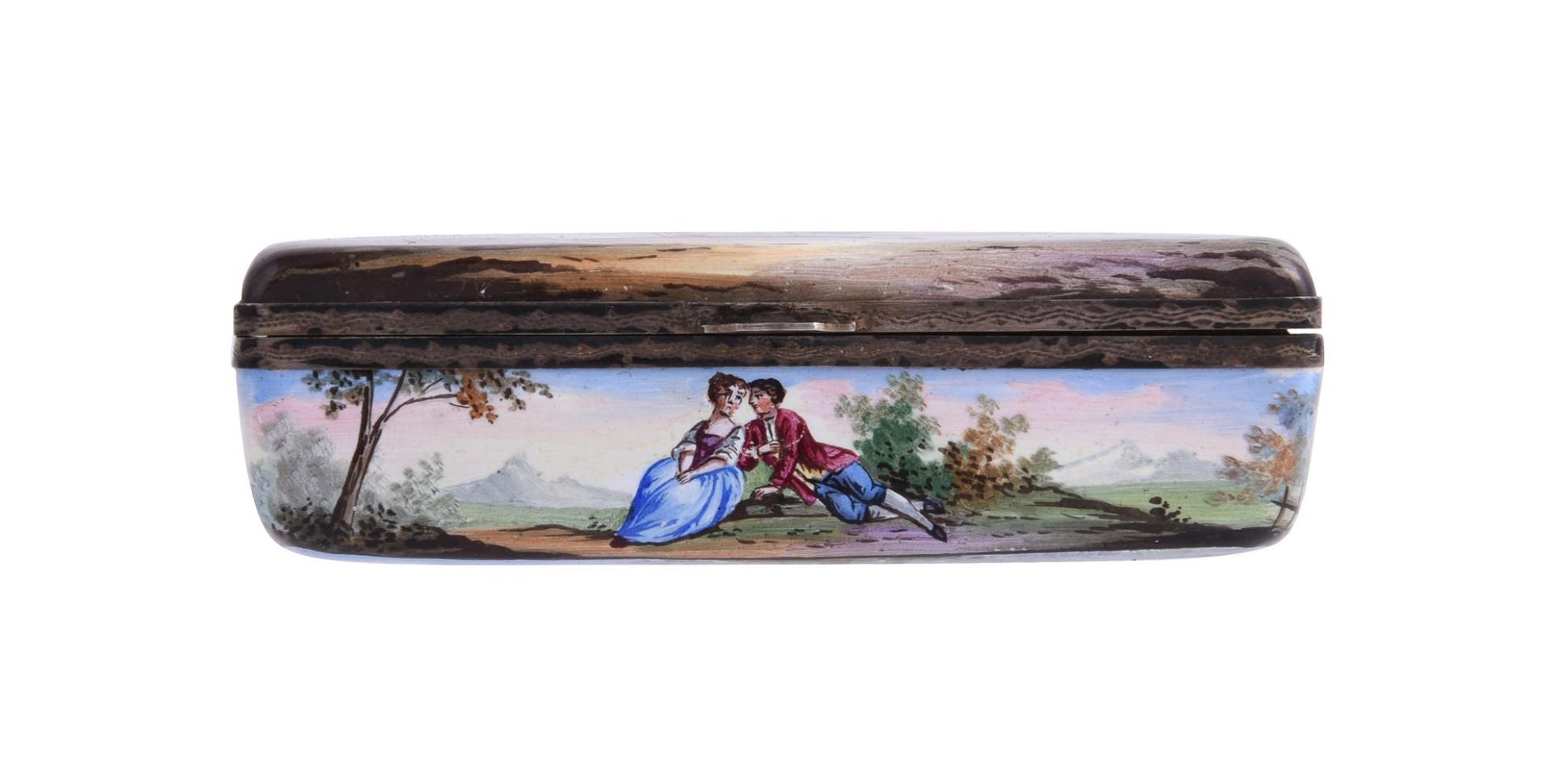 A STAFFORDSHIRE ENAMEL RECTANGULAR BOX AND HINGED COVER - Image 3 of 10