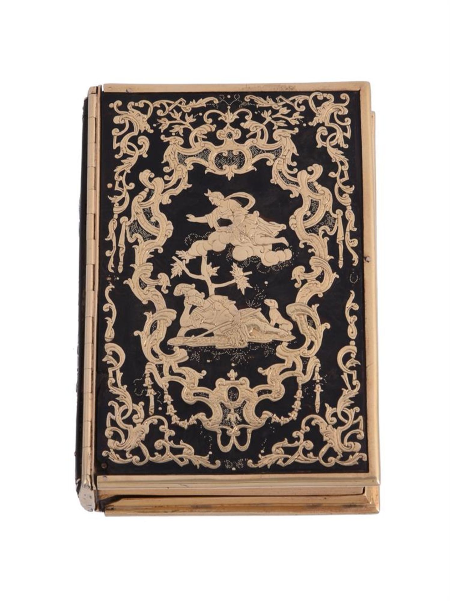 Y AN 18TH CENTURY GOLD AND TORTOISESHELL BOOK FORM BOX - Bild 4 aus 4