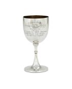 AN INDIAN COLONIAL SILVER GOBLET