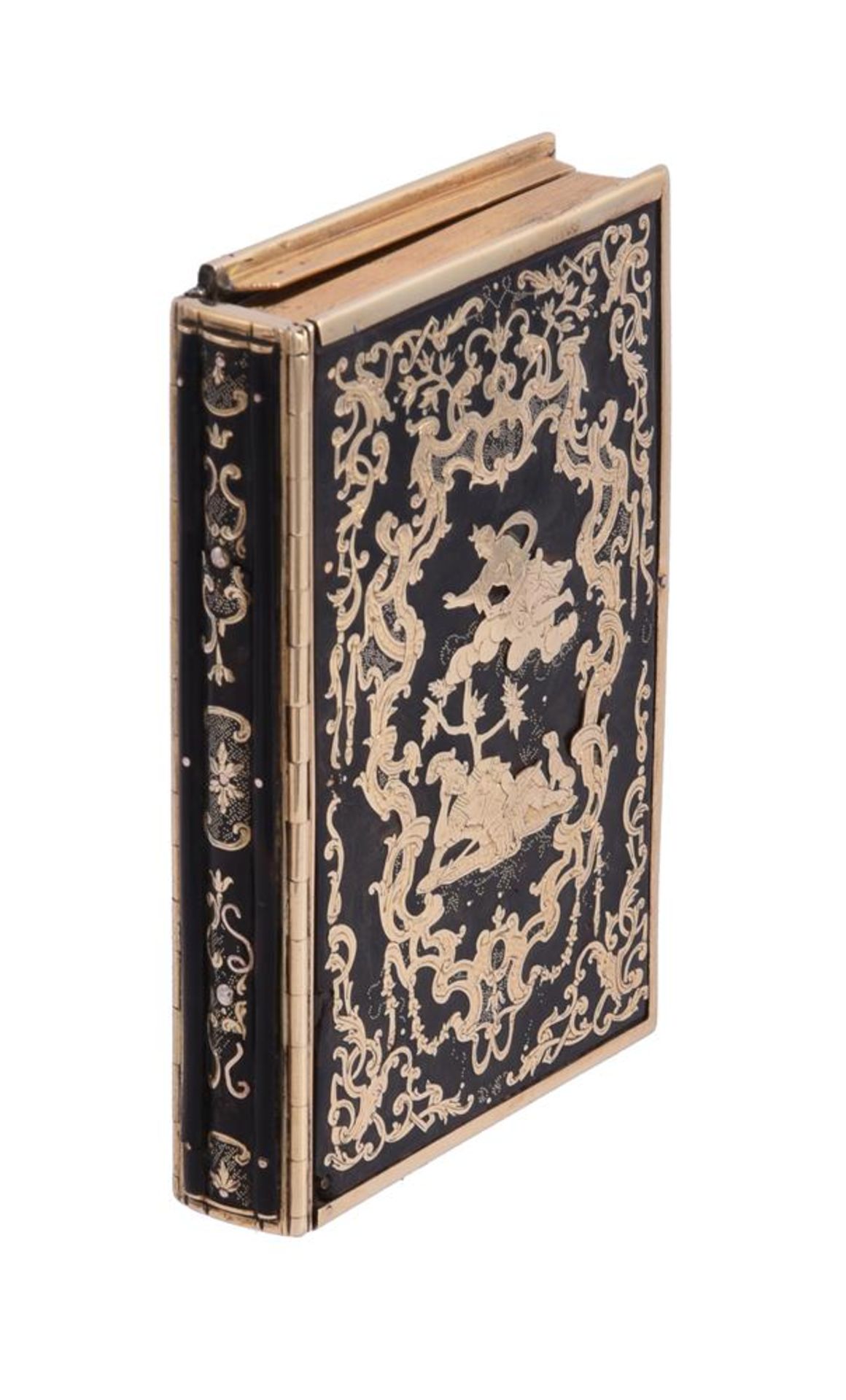 Y AN 18TH CENTURY GOLD AND TORTOISESHELL BOOK FORM BOX - Bild 3 aus 4