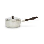 AN INDIAN COLONIAL SILVER SAUCEPAN