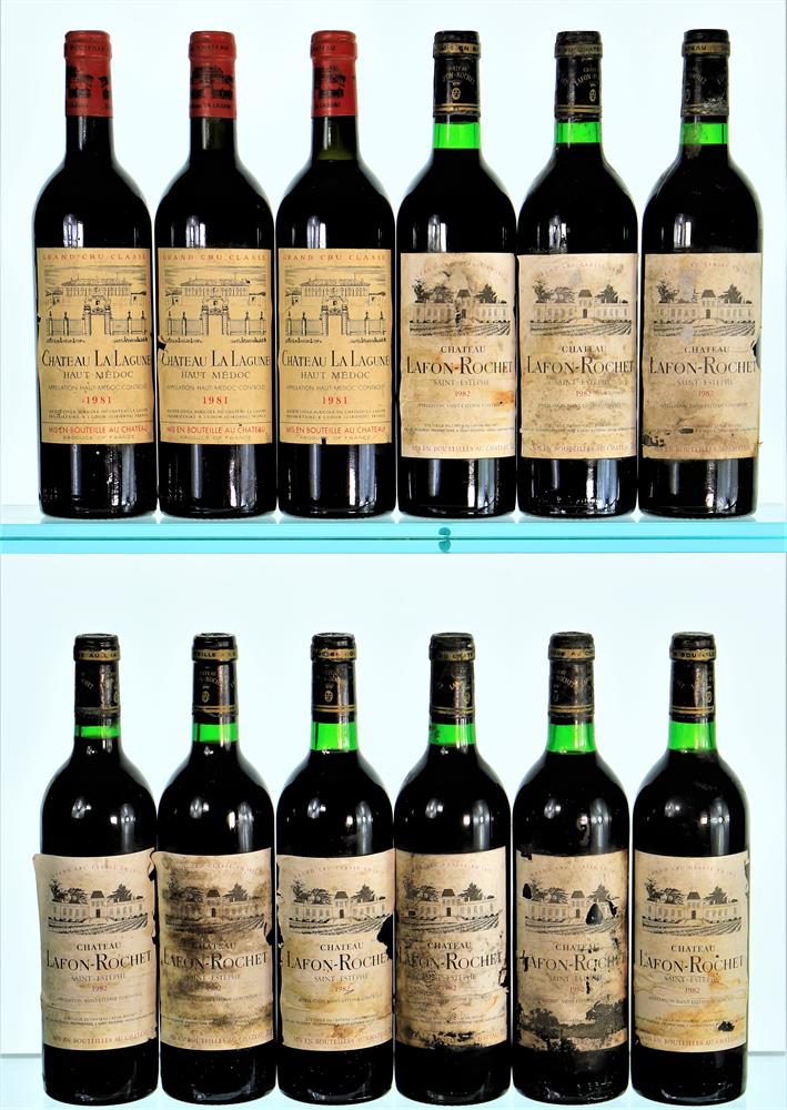 1981 Chateau La Lagune, Haut Medoc/1982 Chateau Lafon Rochet, St Estephe